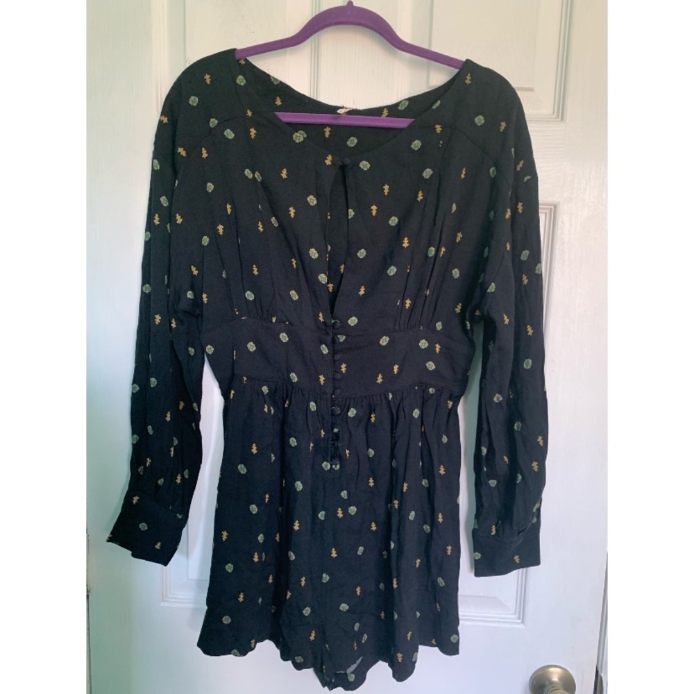 Free People Romper, size M, long sleeve navy